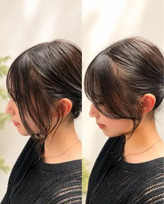 ミディアム 透明感カラー/レイヤ ー/顔まわり/辻部のヘアスタイル