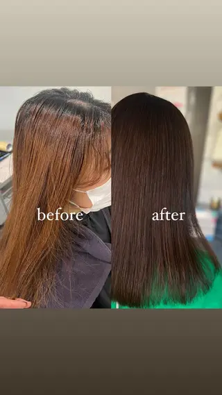 セミロング カラー nito misakiのヘアスタイル