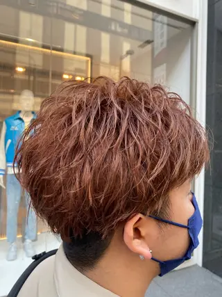 メンズ フェザーパーマメンズ ツイスパ京都駅前のヘアスタイル