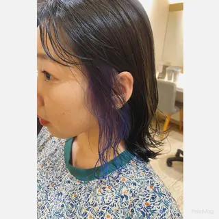 ミディアム カラー 岩間 香純のヘアスタイル