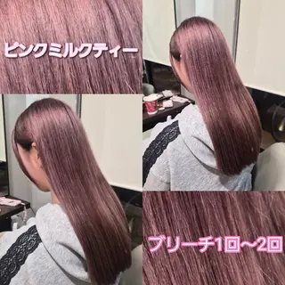 セミロング カラー 雅/ダブルカラー/ 白髪ぼかしハイライトのヘアスタイル