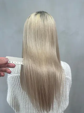 ロング 縮毛矯正、 押野七大のヘアスタイル