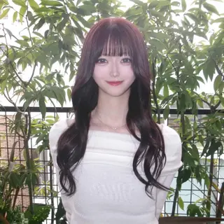 ロング ハッシュカット🖤✨ 顔周り/韓国ヘアのヘアスタイル