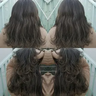 ミディアム 今中 小百合のヘアスタイル