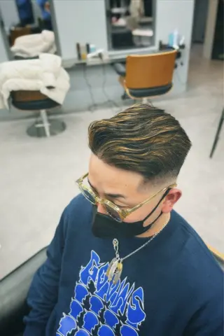ショート カラー メンズ 池袋メンズパーマ フェード純平のヘアスタイル