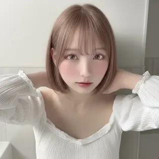 ショート カラー ボブ×艶髪｜ 艶カラー🩶石橋怜大のヘアスタイル