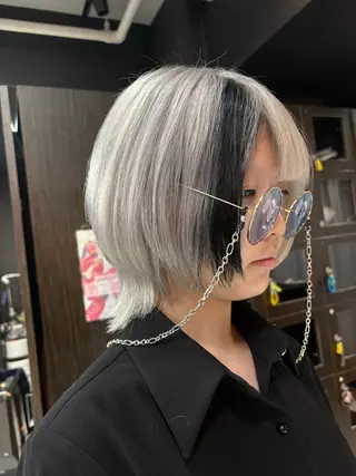 ミディアム カラー ホワイト系はお任せ /ブリーチ/店長岩崎のヘアスタイル