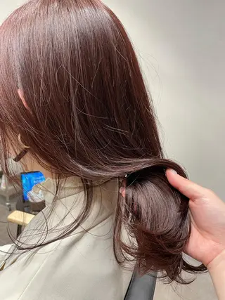 ミディアム カラー レイヤーカット 韓国ヘアayameのヘアスタイル
