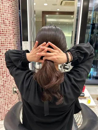 ミディアム パーマ 韓国っぽ透け感カラー マンツーマン🫧なおのヘアスタイル
