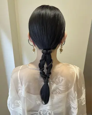 セミロング ヘアアレンジ サソウ ユリエ🥥のヘアスタイル