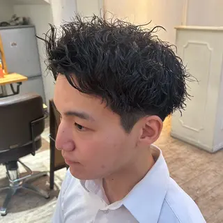 パーマ メンズ ボブ／艶カラー ❣️マナミのヘアスタイル