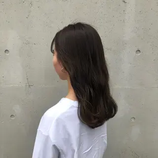 セミロング カラー 酸性縮毛矯正🧴韓国 レイヤー/髪質改善のヘアスタイル