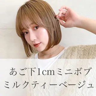ショート カラー 🌱小顔ヘア/ボブ ミディアム/双葉🌱のヘアスタイル