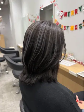 ミディアム カラー 巻ける髪質改善🫧ハ イライト/永田汰伊智のヘアスタイル