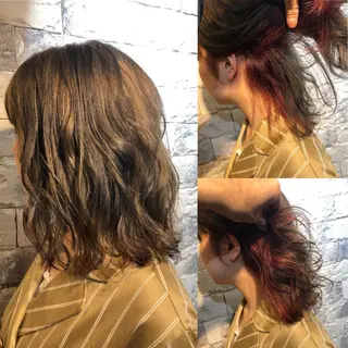 セミロング カラー ヘアアレンジ 綺麗な髪質にしたい方 限定🌈清水 祥のヘアスタイル