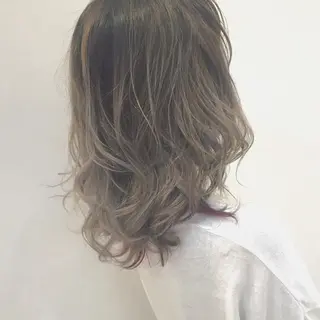 ミディアム セミロング ロング カラー パーマ ハイトーン×髪質改善 KENTAのヘアスタイル