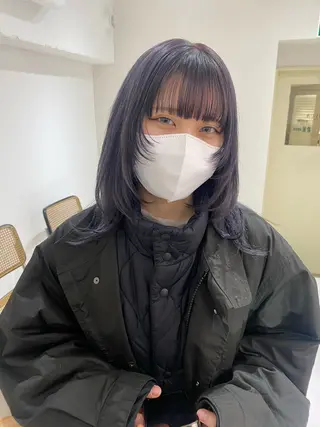 ミディアム カラー 似合わせレイヤー、 透けカラー/杉本花のヘアスタイル