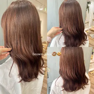 セミロング 顔周りカット/ 似合わせ/momo/のヘアスタイル