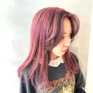 ミディアム カラー デザインカラー/パー マ🦖外岡咲希🦖のヘアスタイル