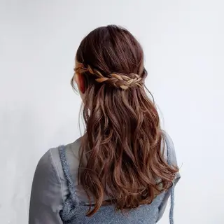 ヘアアレンジ ロング カラー かわい ゆうな 髪質改善/縮毛矯正のヘアスタイル