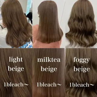 ロング カラー 🌼リナ🌼赤み消し オリーブ/ブラウンのヘアスタイル