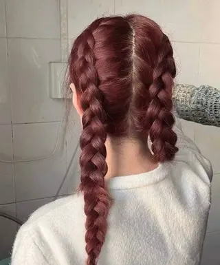 ロング カラー 韓国風艶髪🎀 暖色カラー🤍のヘアスタイル