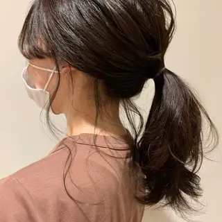 セミロング カラー ヘアアレンジ 高井瑠華🌼 ストカールカット特化のヘアスタイル