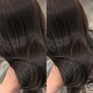 ロング カラー パーマ TOMO/ブリーチ 無しオリーブのヘアスタイル