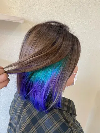 ミディアム カラー 中川 茜里のヘアスタイル