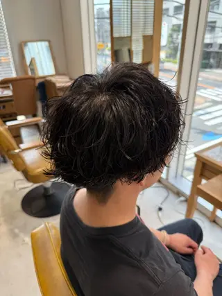 パーマ メンズ 鈴木弥月/大人ボブ× 透明感カラーのヘアスタイル