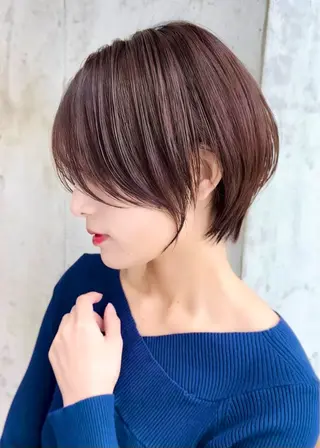 ショート ✨透明感カラー/縮毛 恵比寿HAYATO✨のヘアスタイル