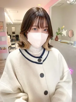 ミディアム 髪質改善韓国レイヤー SHIORI🦋のヘアスタイル