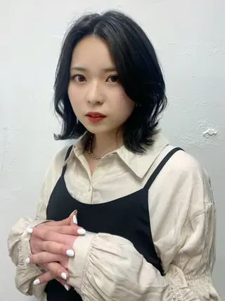 ミディアム パーマ 加藤 杏のヘアスタイル