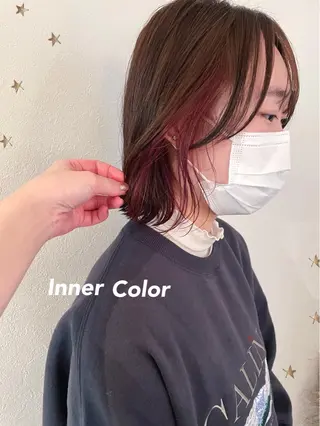 ミディアム カラー 市川 千夏のヘアスタイル