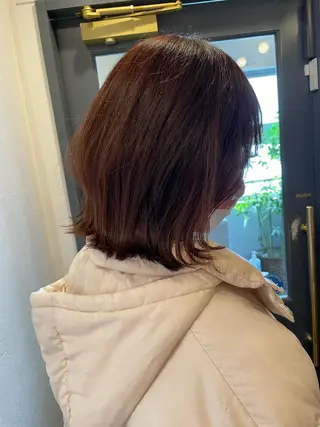 ミディアム 縮毛矯正 髪質改善 韓国風レイヤー 吉田のヘアスタイル