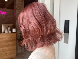 ミディアム カラー ヘアカラー&縮毛矯正 STAR☆RIVERのヘアスタイル
