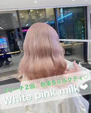 セミロング 🤍ムラ修正ブリーチ 🤍原宿/YUUのヘアスタイル