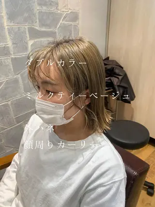 ミディアム カラー メンズ 嶋崎 啓人のヘアスタイル
