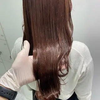 セミロング カラー パーマ ヘアアレンジ ネイル マツエク・マツパ 韓国風ベージュ🤎 赤みなし🌿横浜🤎のヘアスタイル