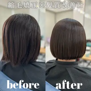 ショート パーマ ヘアアレンジ 髪質改善🩵縮毛矯正 代々木/木下のヘアスタイル