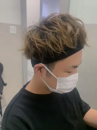 ミディアム カラー パーマ メンズ Libre 西野圭一のヘアスタイル