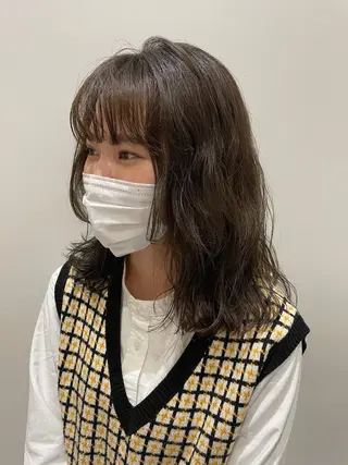 ミディアム パーマ 狩野 羅夢のヘアスタイル