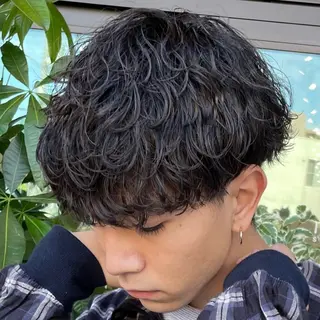 ミディアム パーマ ヘアアレンジ メンズ fifth 石川 凪のヘアスタイル