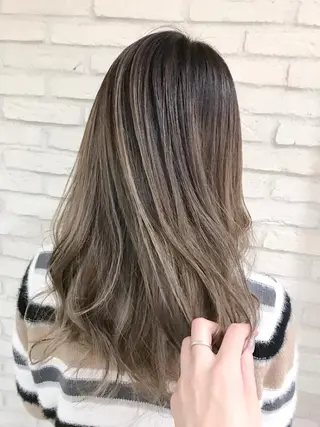 セミロング カラー 横浜🍒ルーツカラー エクステ/RIEのヘアスタイル