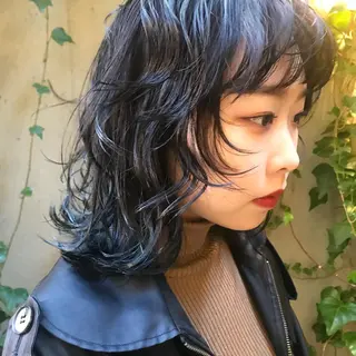 ミディアム カラー パーマ apish パーマ/夏琳🌻のヘアスタイル