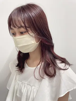 セミロング カラー 狩野 羅夢のヘアスタイル