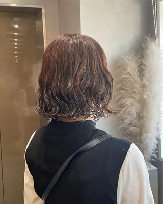 ミディアム パーマ yui/ layer cutのヘアスタイル