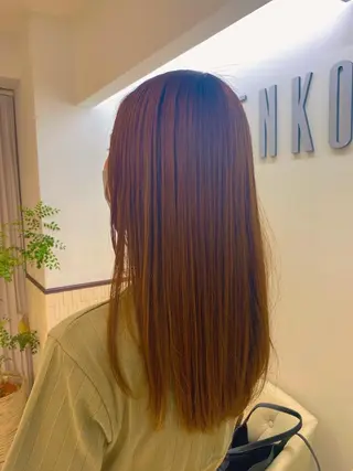 ロング コテ巻き風パーマ 藤澤　知彌のヘアスタイル