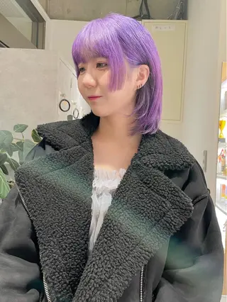 ミディアム カラー ダブルカラー,透け カラーHINARIのヘアスタイル
