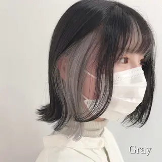 カラー ブリーチなし 透明感カラー/艶髪のヘアスタイル